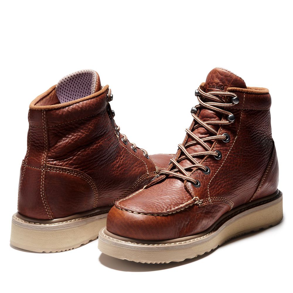 Bocanci De Muncă Timberland Barbati Maro - Pro® Barstow Wedge Moc Soft Toe - Romania - VLIMXB704